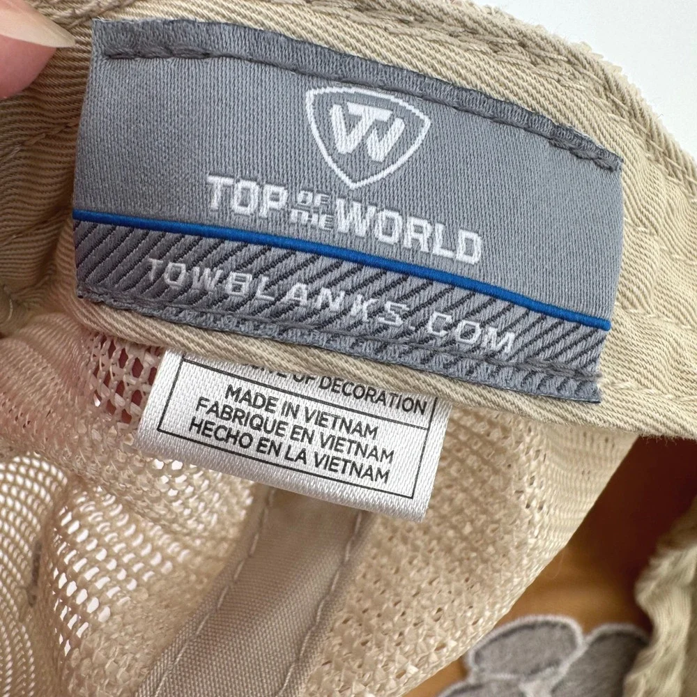 Top of the World TOW Trucker Hat OSFA Orange Paw Print Snapback Cap Adjustable